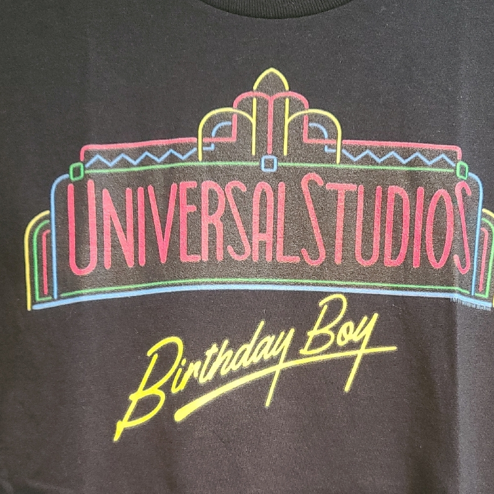 SHIRT SALE Birthday Boy Universal Studios Black Graphic Tee NWT - Picture 3 of 3
